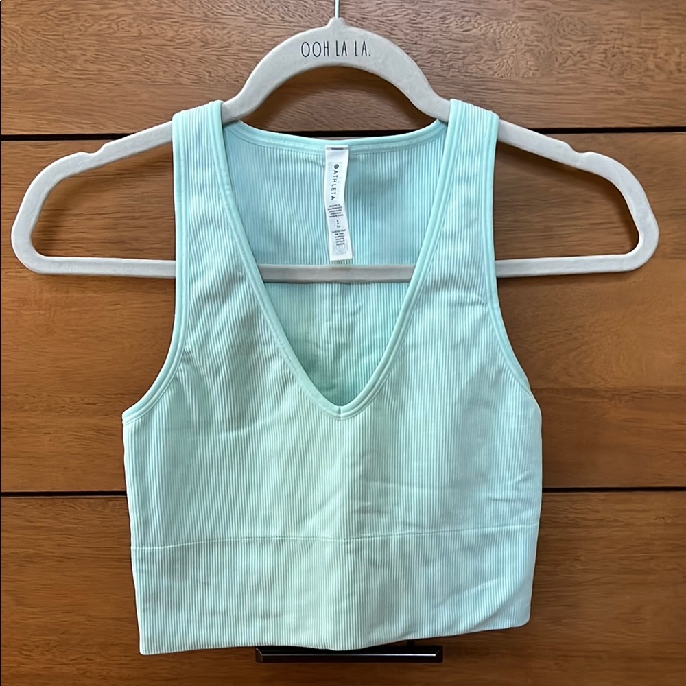 Athleta Green Fitted Crop Tank Top